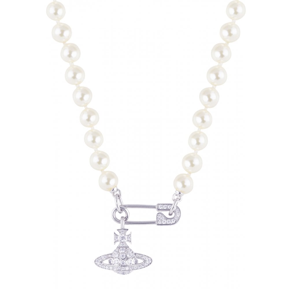 vivienne westwood lucrece pearl necklace silver 63010072 w228 im p89013 111600 image