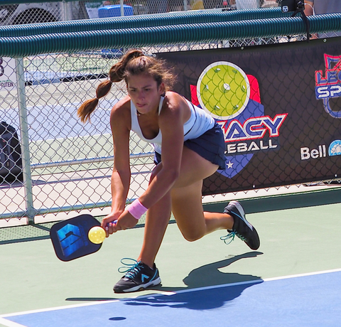 A pickleball player