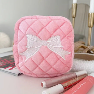 Velvet Bow Pouch - When Pigs Fly