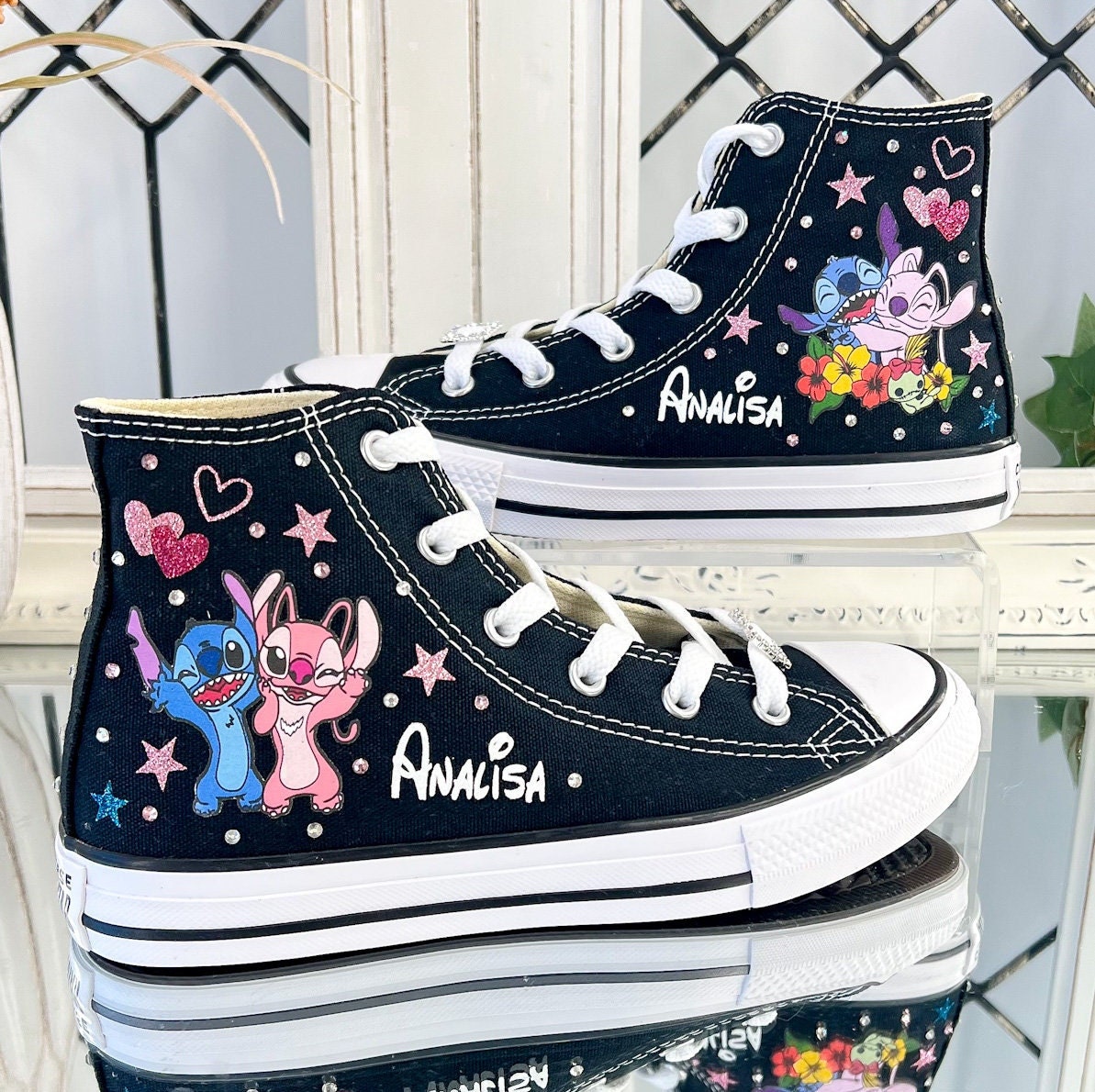 & High Shoes, Stitch and Angel converse, Custom Unise – Design