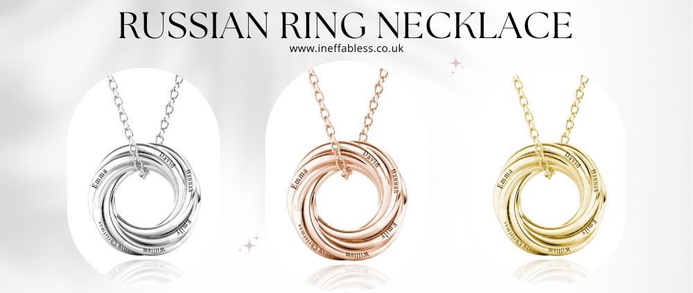 Personalised Hammered Russian Ring Necklace | Lisa Angel