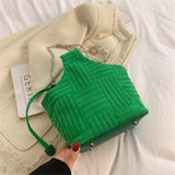 RuishiSaber  Luxury Women's Small Bucket Bag Cotton Fabric Shoulder  Messenger Bags for Women 2022 Fashion Striped Short Handle Lady Handbags
