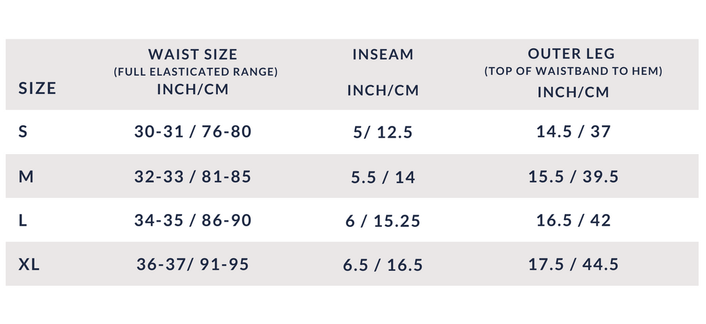 mens tailored trunks size guide