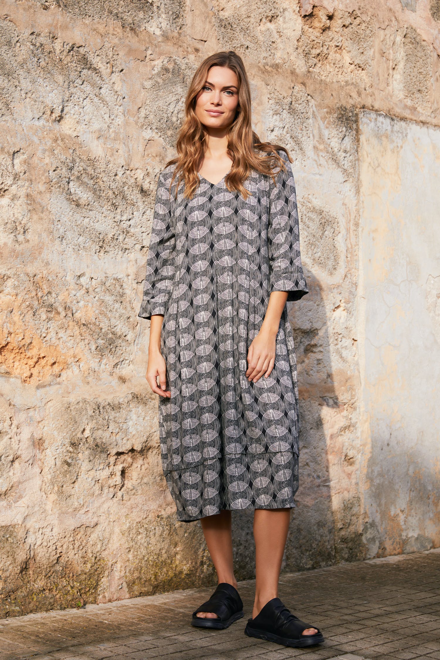 sahara Nature Design Switching Dress - ロングワンピース