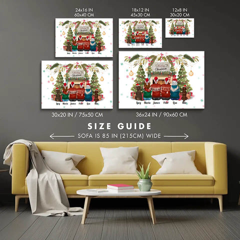 personalized christmas canvas size guide