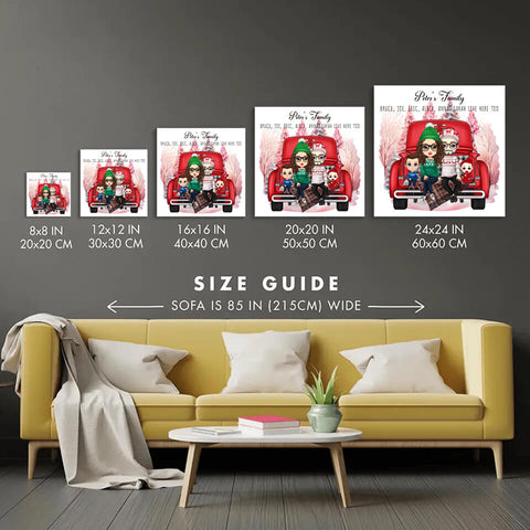 personalized christmas canvas size guide