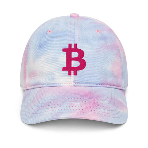 Bitcoin B (Pink Embroidery) Tie Dye Hat Image