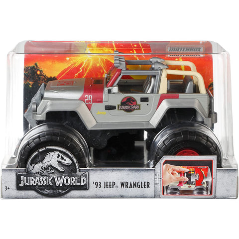 Jurassic Park/World 1993 Jeep Wrangler Off Road w/ Big Wheels 1:24 Sca –  diecast happy
