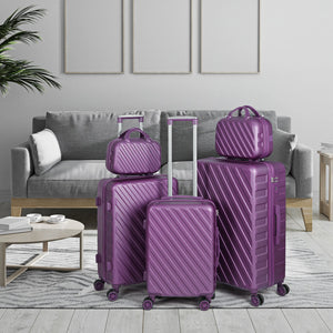 5Pcs Luggage Set with 360 Degree Spinner Wheels - whereeverwelive