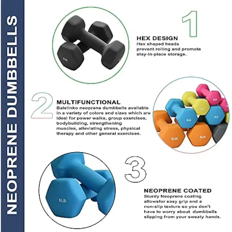 Neoprene Cast Iron Dumbbells Set of 2 10 lbs