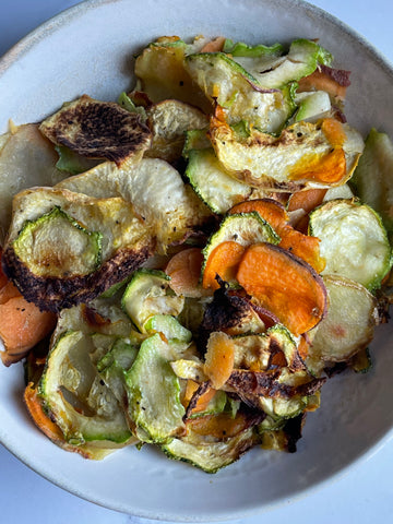 Chips di carote e zucchine zoomate