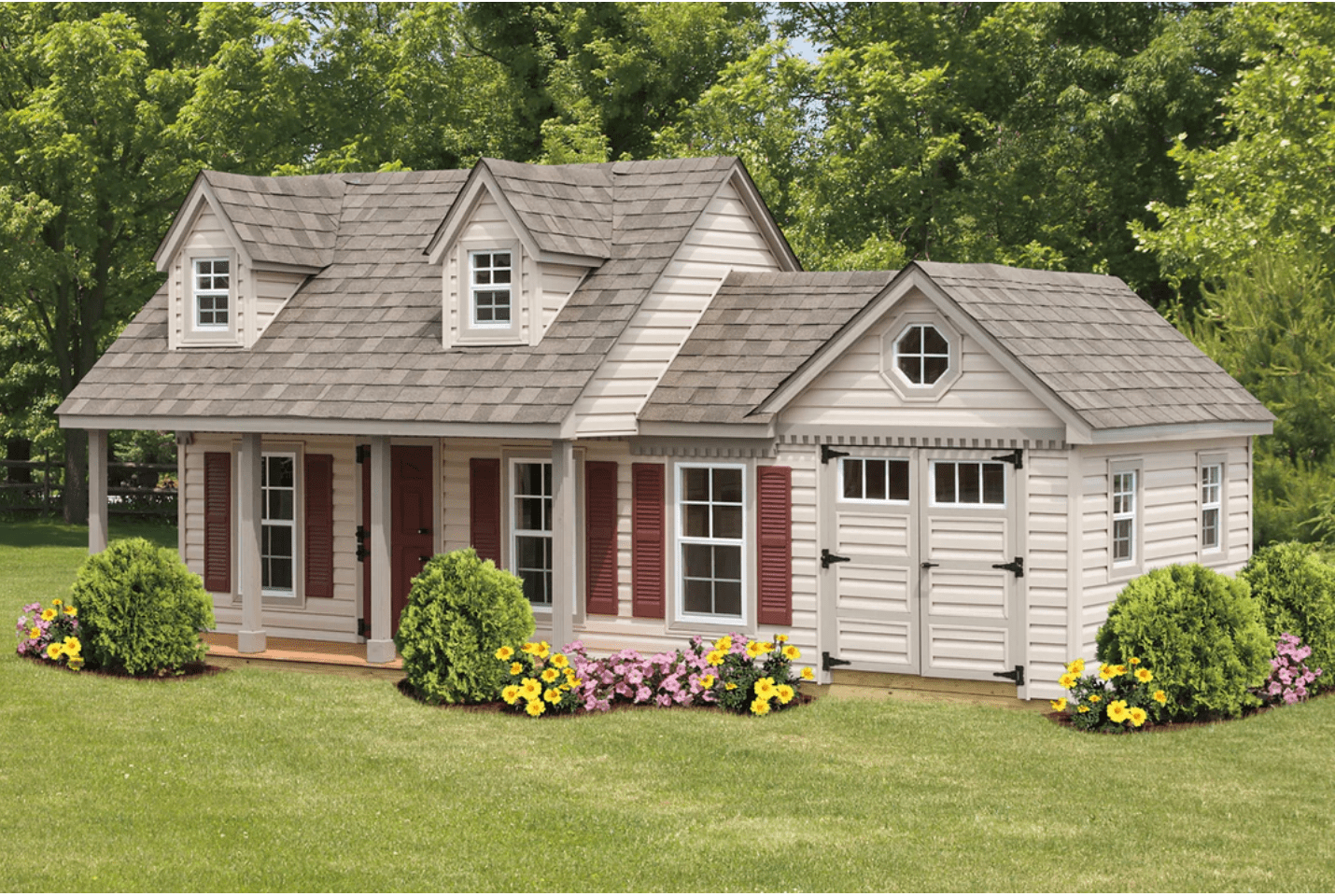 Innovative Playtime's New England Estate Wooden Playhouse.