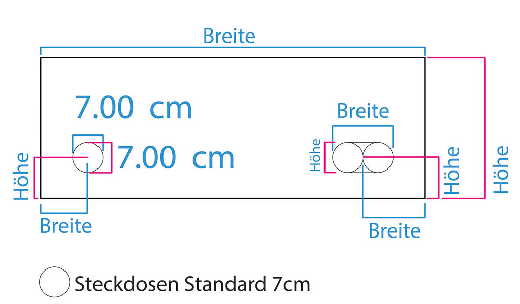 Technical drawing of the kitchen back wall