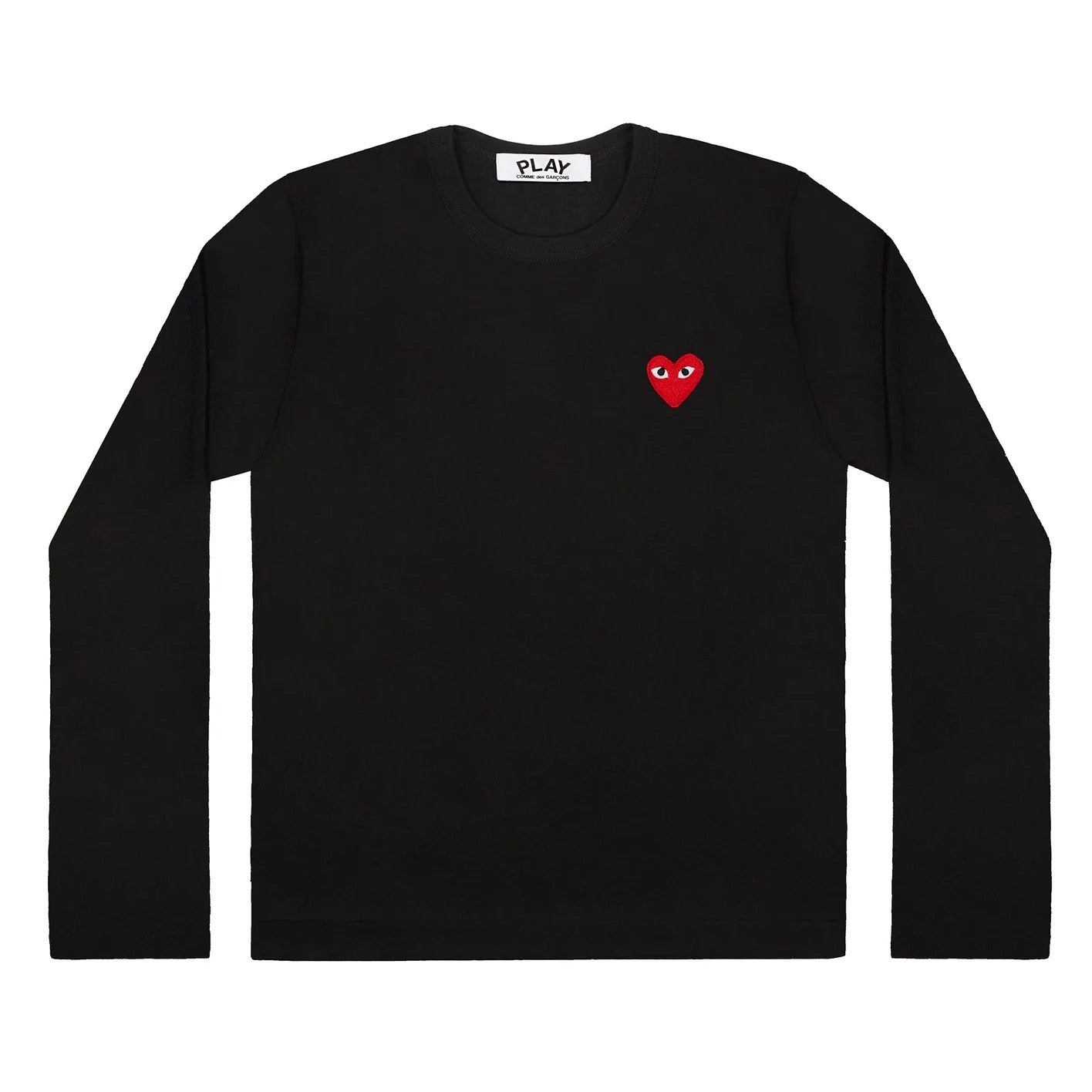 Comme Des Garcons Play男款长袖TEE 黑色黑心