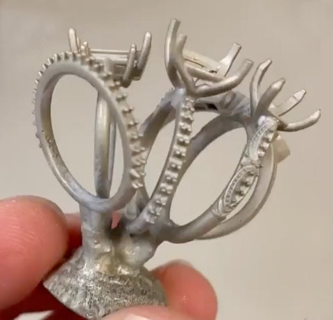 White gold jewelry casting tree