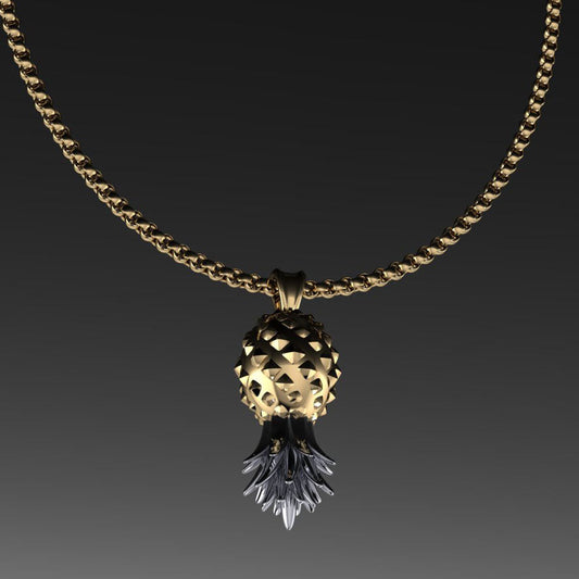 pineapple necklace - petite pineapple pendant, upside down pineapple