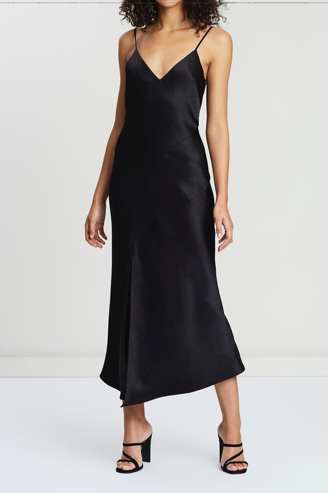 Bec & Bridge - Gabrielle V Midi Dress in Black | All The Dresses