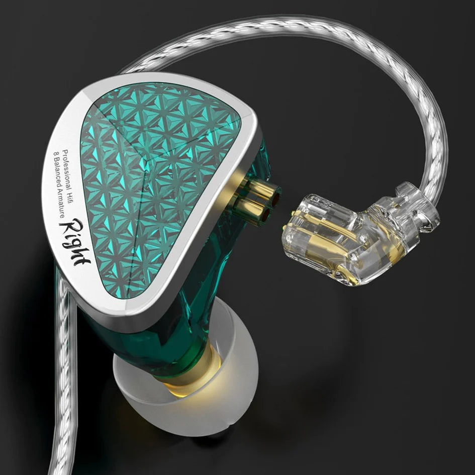 Fone de ouvido in-ear 16 drivers para cantores kz as16 pro para palco