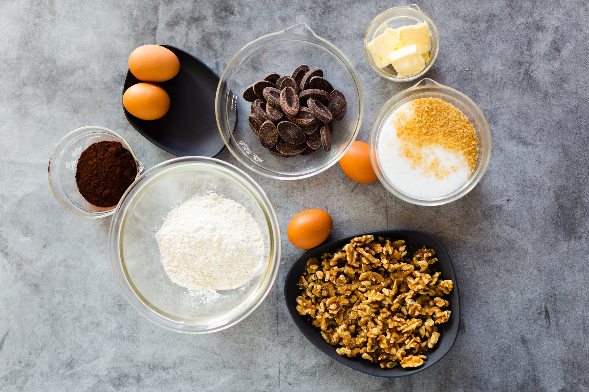 Brownie ingredients in Hario Mixing Bowls