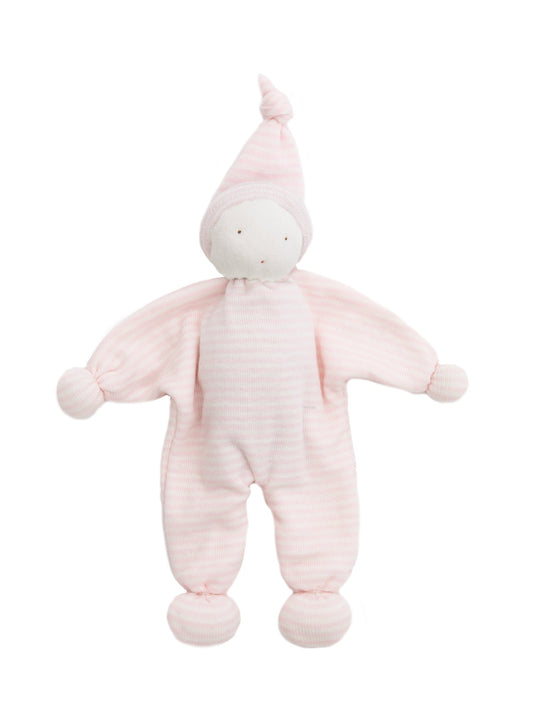 Organic Bunny Lovey Blanket - Pink Stripe | Pink Rabbit Blanket