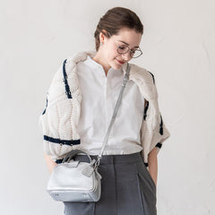 Women's Leather Bag|Silver Bag|HAYNI
