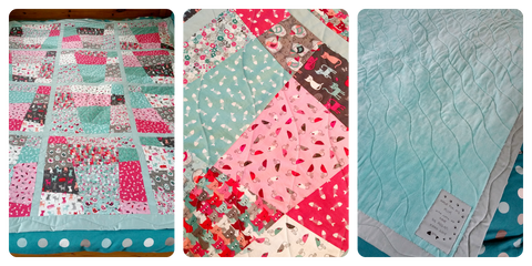 Collage of finished quilt