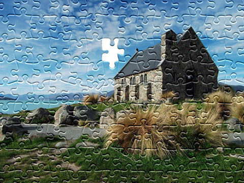 Jigsaw with a piece missing