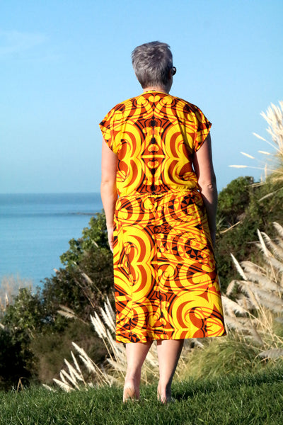 Back view of the yellow dress