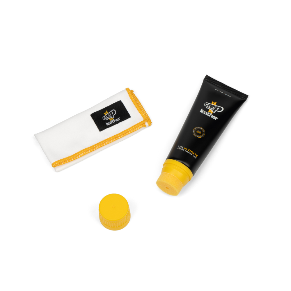 Crep Protect Leather Lotion including the buffing cloth provided