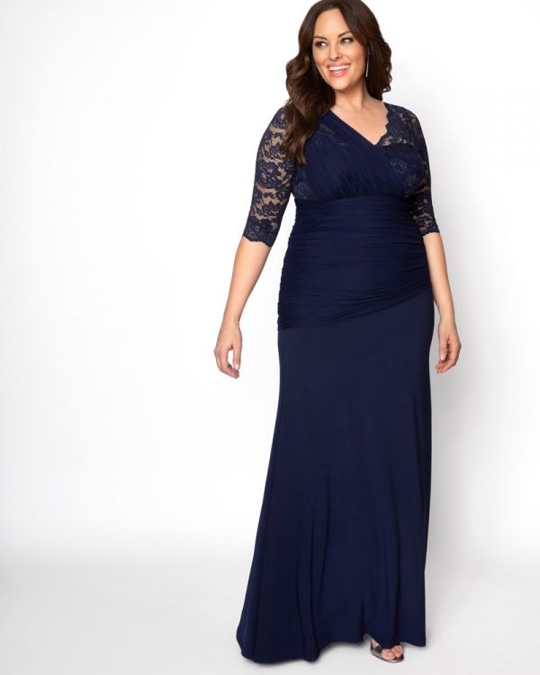 Size Soiree Evening Gown in Navy