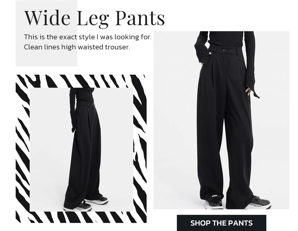 High Waist Suit Wide Leg Pants 