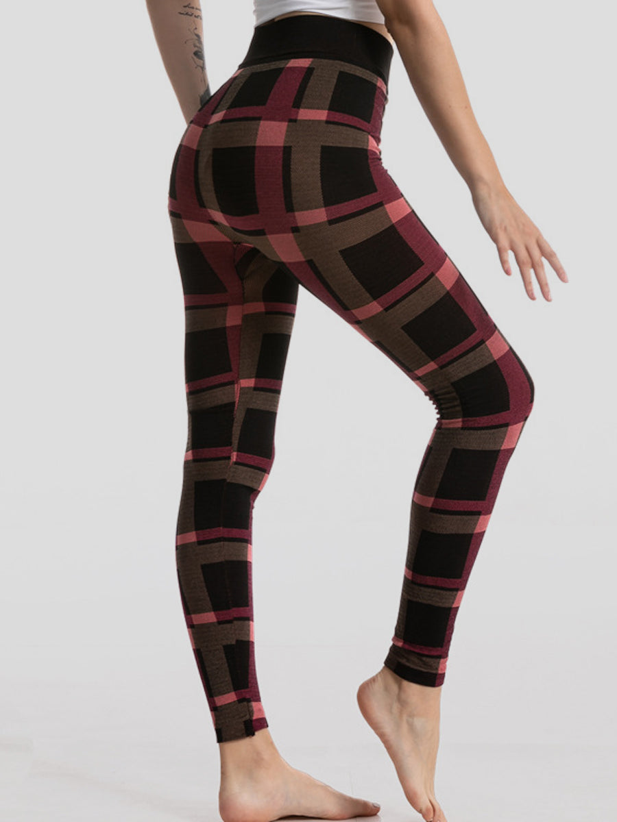 Casual Plaid Print Leggings