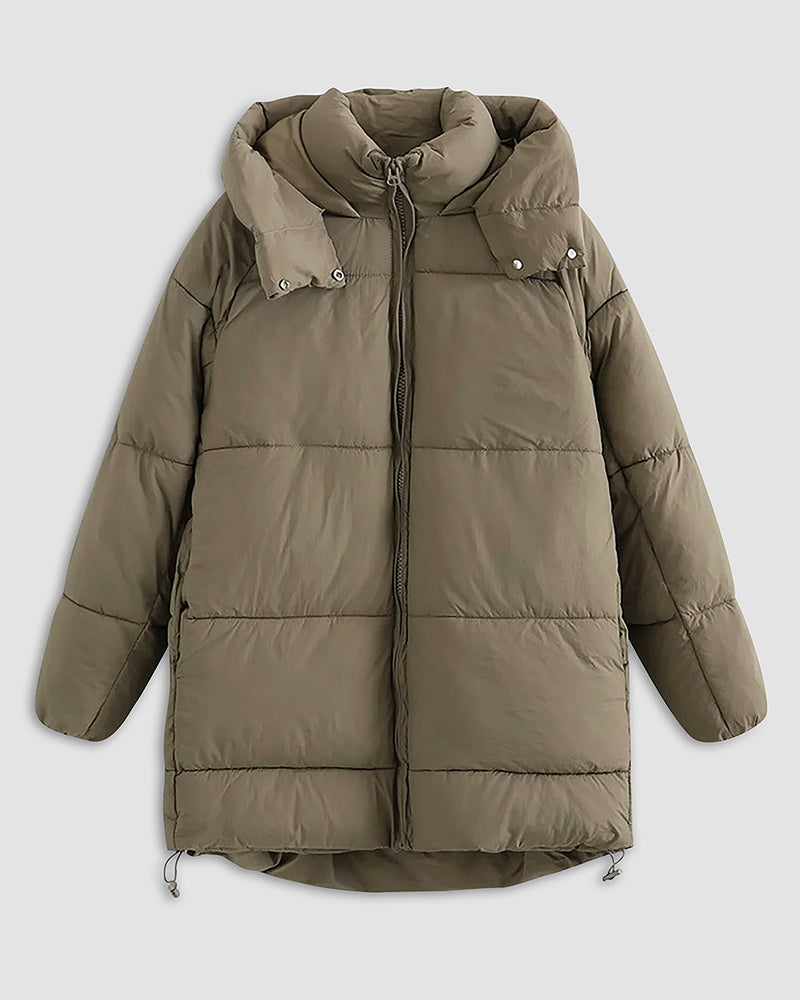 Warm Mid-length Hoodies Cotton Jacket Coat