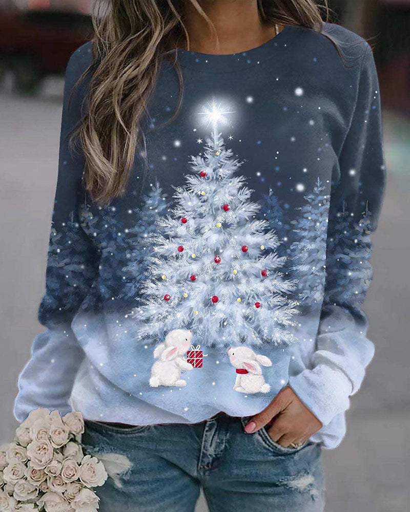 Christmas Oversized Long Sleeve Sweatershirts Tops