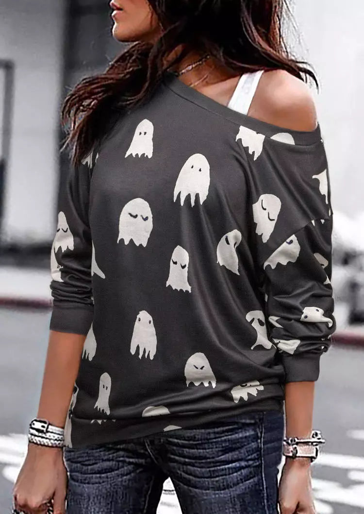 Ghost O-Neck Long Sleeve Blouse