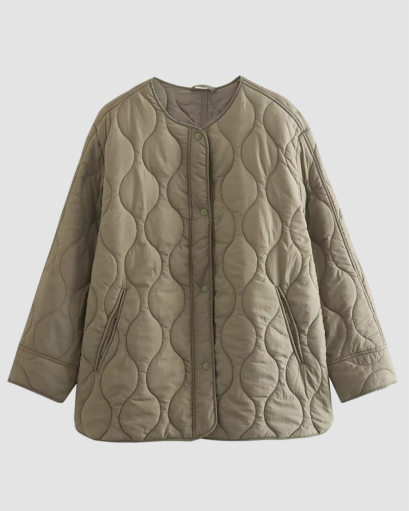 Quilted Jacket Single-breasted Thin Cotton Coat