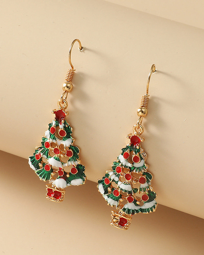 Christmas Tree Necklace Pendant Earrings