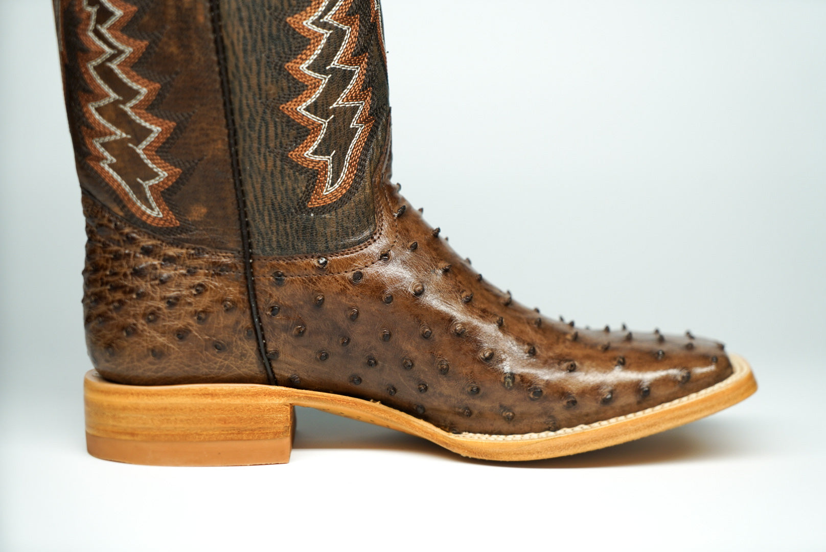 Kango Tobacco Full Quill-Ostrich Boots