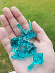Full set of clear blue dice