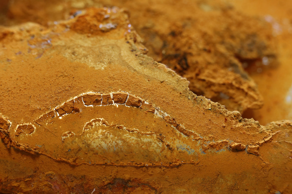 Ochre corrosion on metal