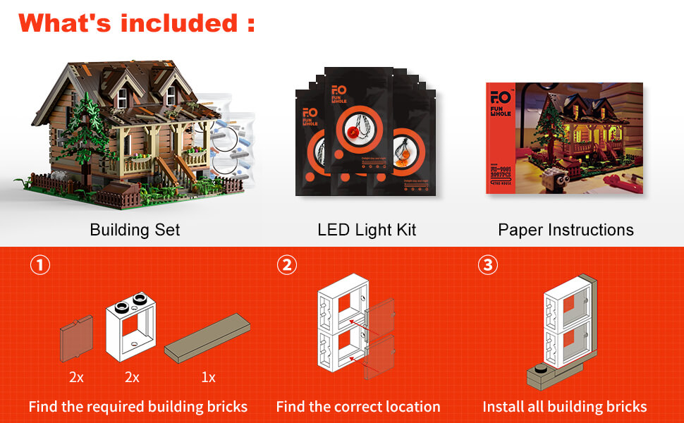 what's in the box of funwhole wood cabin