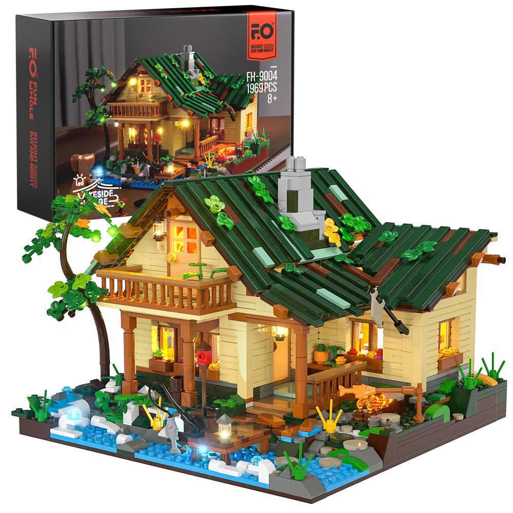 Funwhole® - FH9001 Wood Cabin Building Set(Come With Light Kit)