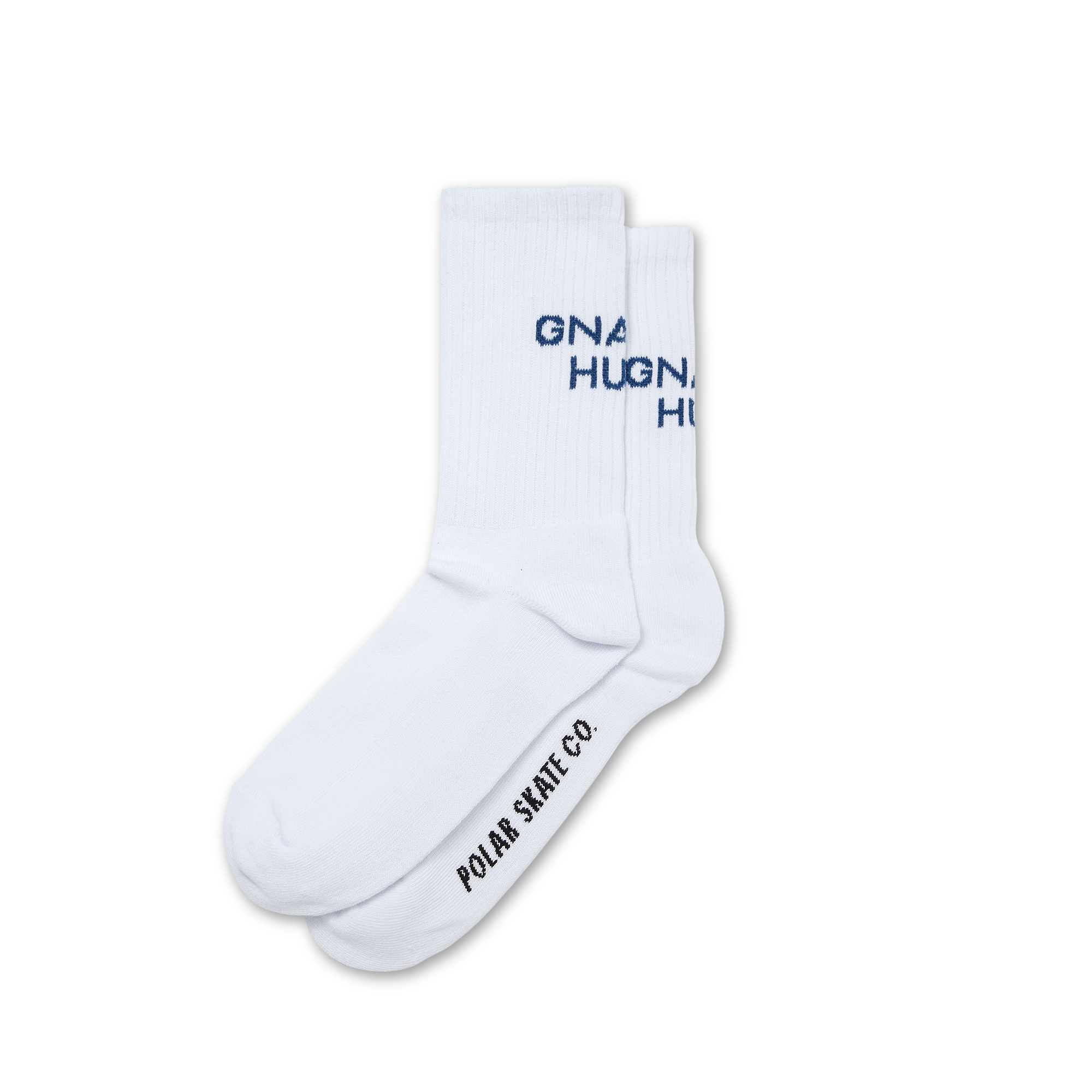 Rib Socks | Gnarly Huh! - White / Navy