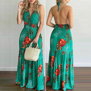 Bonnie - Bohemian Floral Maxi Dress - S.A.K. Fashions