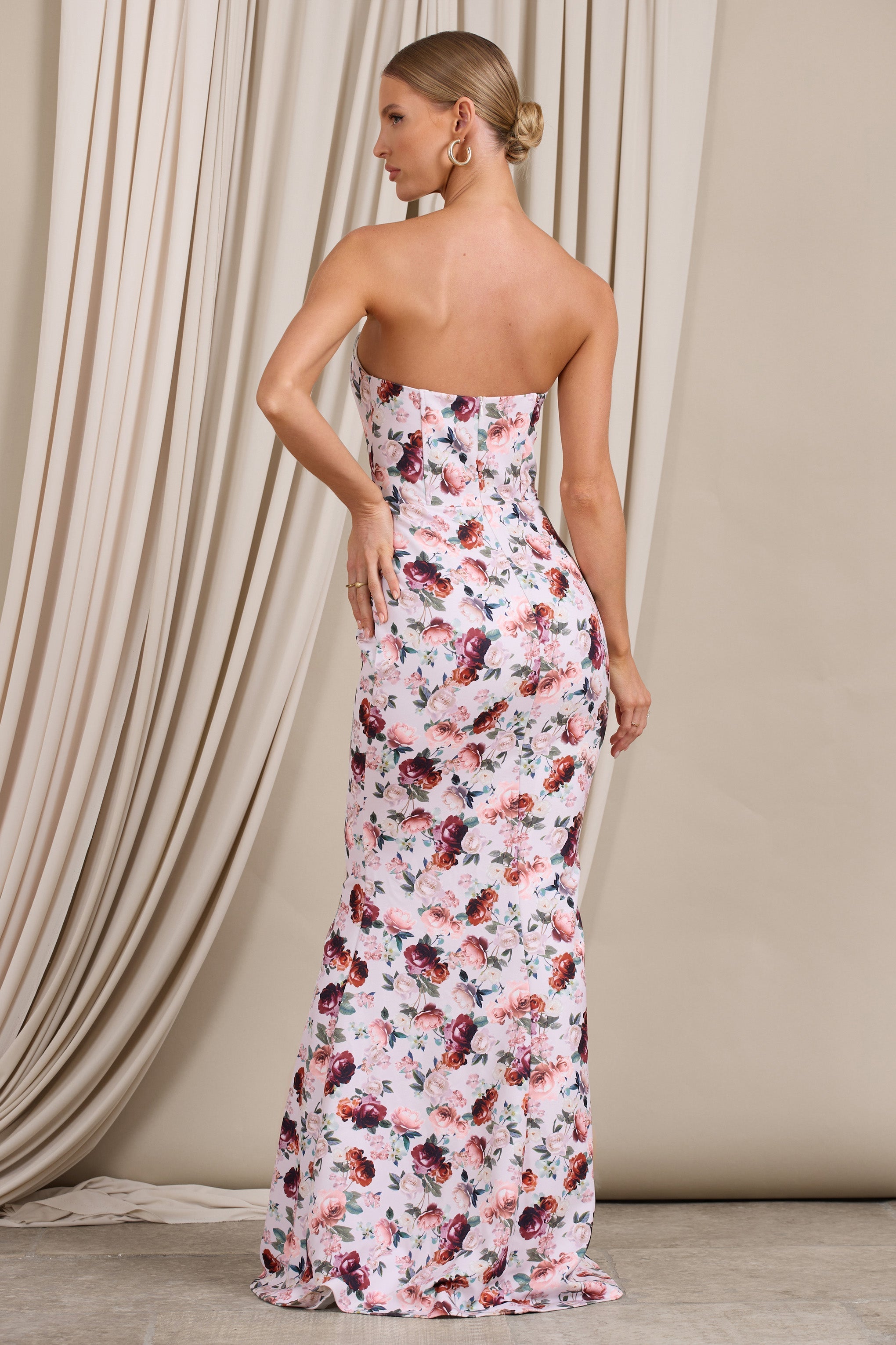 Blenheim White Floral Corset Bodycon Maxi Dress