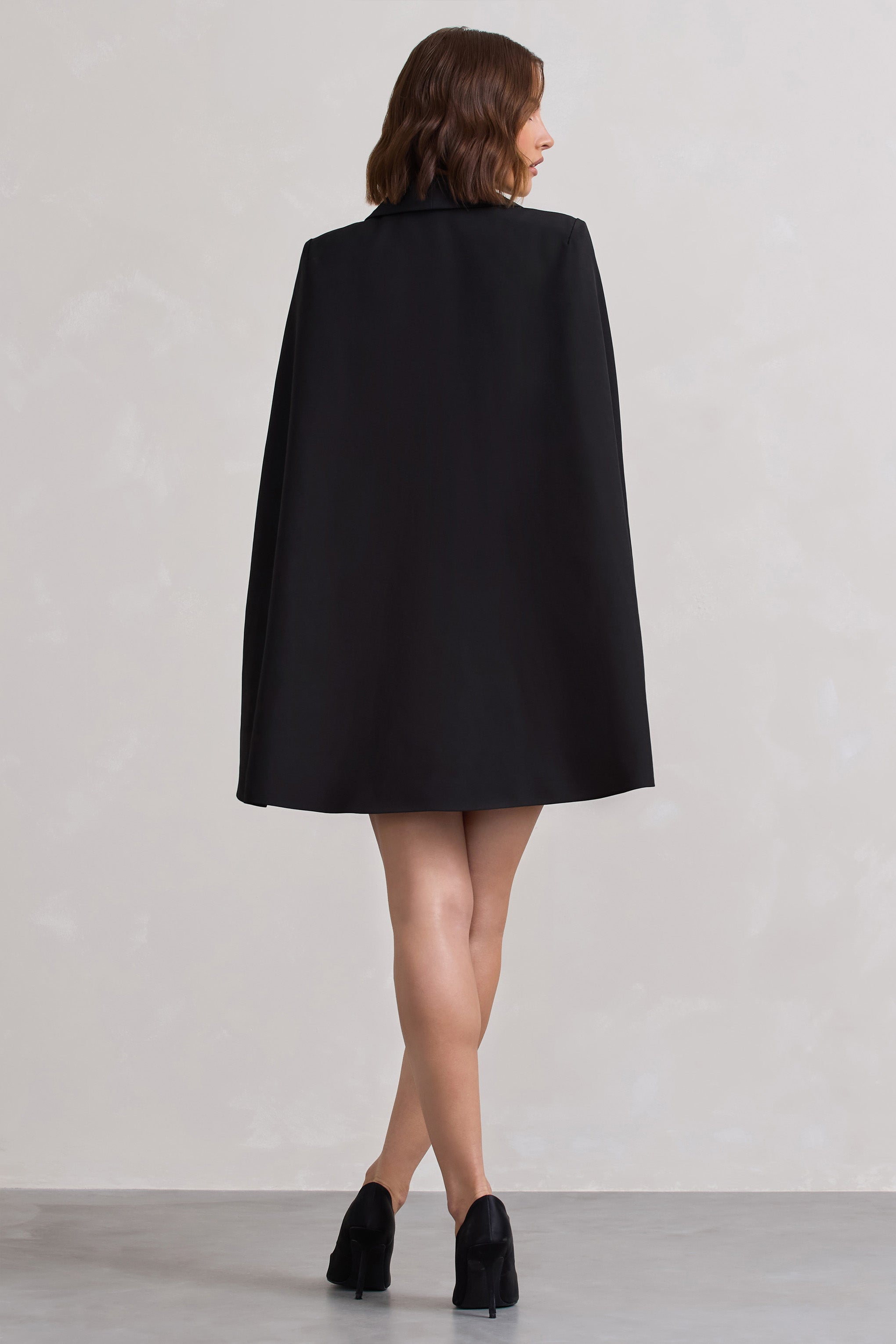 Suri Black Tailored Cape Blazer Dress