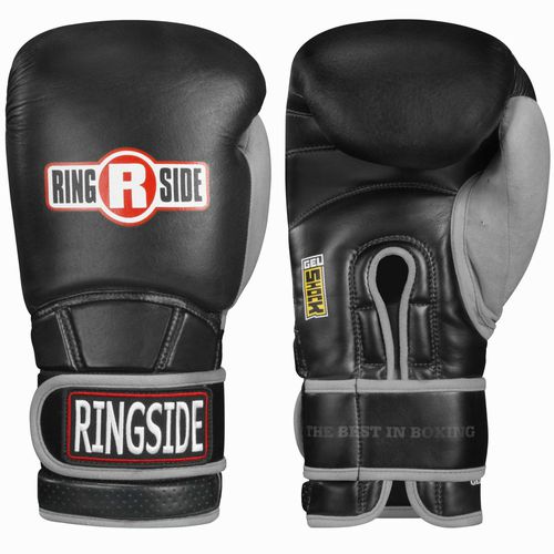 New Ringside Gel Shock Safety Sparring Boxing Gloves Black/Grey 16oz