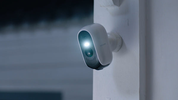 Wireless outdoor security camera with spotlight