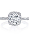 18k White Gold Cushion Bloom Diamond Engagement Ring
