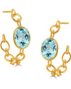 18K YELLOW GOLD EARRING WITH SKY BLUE TOPAZ